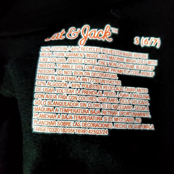 Cat & Jack Ribbed cuffs and hem Starry Night Hoodie Sweatshirt S (6/7) Black - Picture 5 of 5